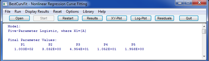 Best Curve-fitting Software BestCurvFit Model #23 Main Menu